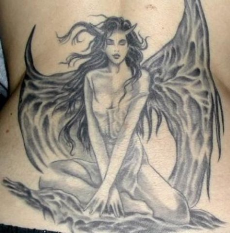 Фото и значение татуировки Ангел ( несут функцию защиты своего владельца ) X_271f2197